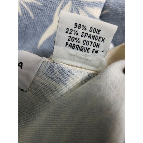 MARISA CHRISTINA WOMENS L Large Blue Embroidered Embellished Silk Blend 3/4 slee - Picture 9 of 10